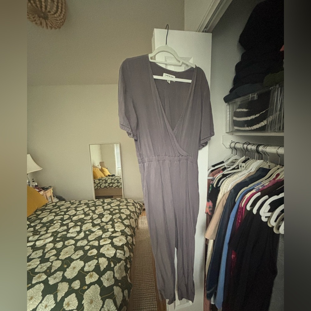 Cloth &Stone Grey Tencel Jumpsuit Short Sleeve